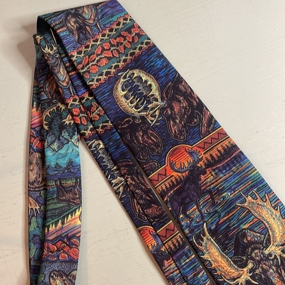 VINTAGE DEM CRAZY MOOSE COLLECTIBLE TIE - Picture 4 of 5